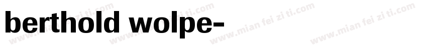 berthold wolpe字体转换